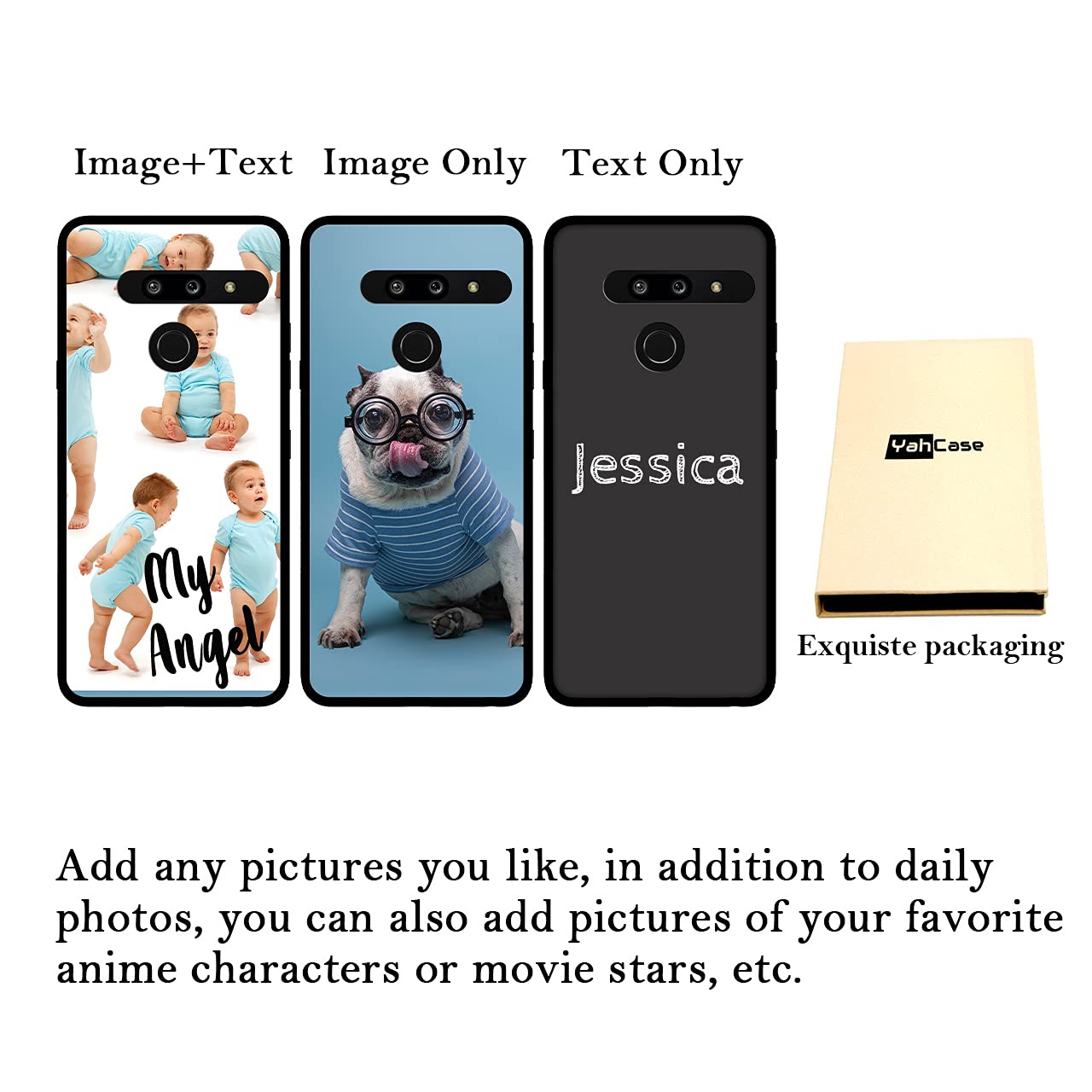 Custom LG G8 ThinQ Phone Case - Personalized Photo & Text Name - Anti-Scratch Shock-Resistant Soft TPU Protective Cover (Black) - Perfect for Everyday Use, Travel & Gifts