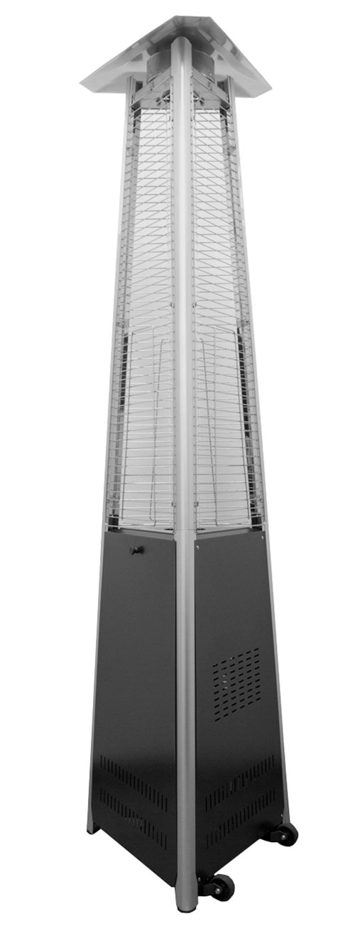 Commercial Pyramid Heater - Tall Matte Black Triangle Glass Tube Heater for Outdoor Patio, Garden, Restaurant & Deck - Energy Efficient Infrared Heating Solution