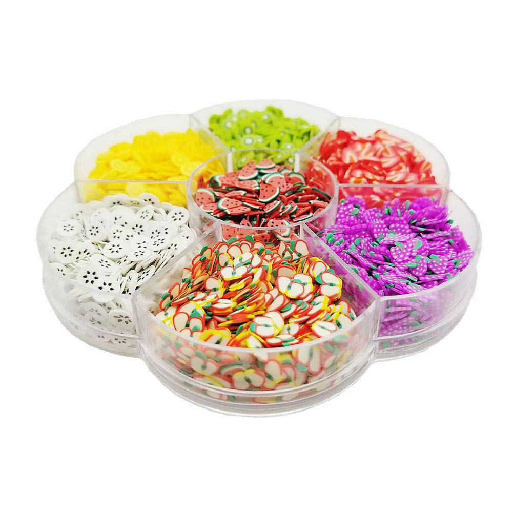 6300-Piece Assorted Fruit Slice Slime Fillers - DIY Slime Supplies, Polymer Clay Charms for Nail Art, Soft Pottery & Crafting - Perfect for Kids' Sensory Play, DIY Projects & Party Favors