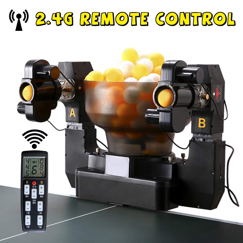 ZXMOTO Dual Head Table Tennis Robot with Adjustable Spin Balls - Automatic Ping Pong Ball Machine for Training & Practice | Perfect for Home, Club & Professional Use