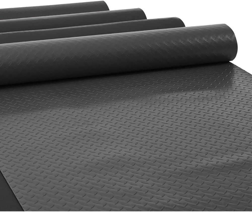 Heavy Duty 3.3x16.5FT Anti-Slip Rubber Garage Floor Mat - 1/8 Inch Thick Diamond Pattern Waterproof & Stain Resistant Industrial Flooring Roll for Under Car Protection - Perfect for Garage, Workshop, and Auto Shop Floor Covering