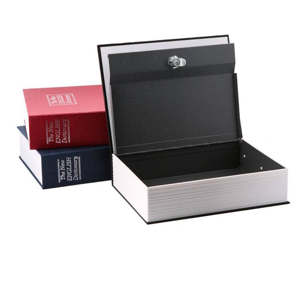 Hidden Security Safe Box - Small Black Dictionary Book Safe for Cash, Jewelry & Valuables - Perfect for Home, Office & Travel Security