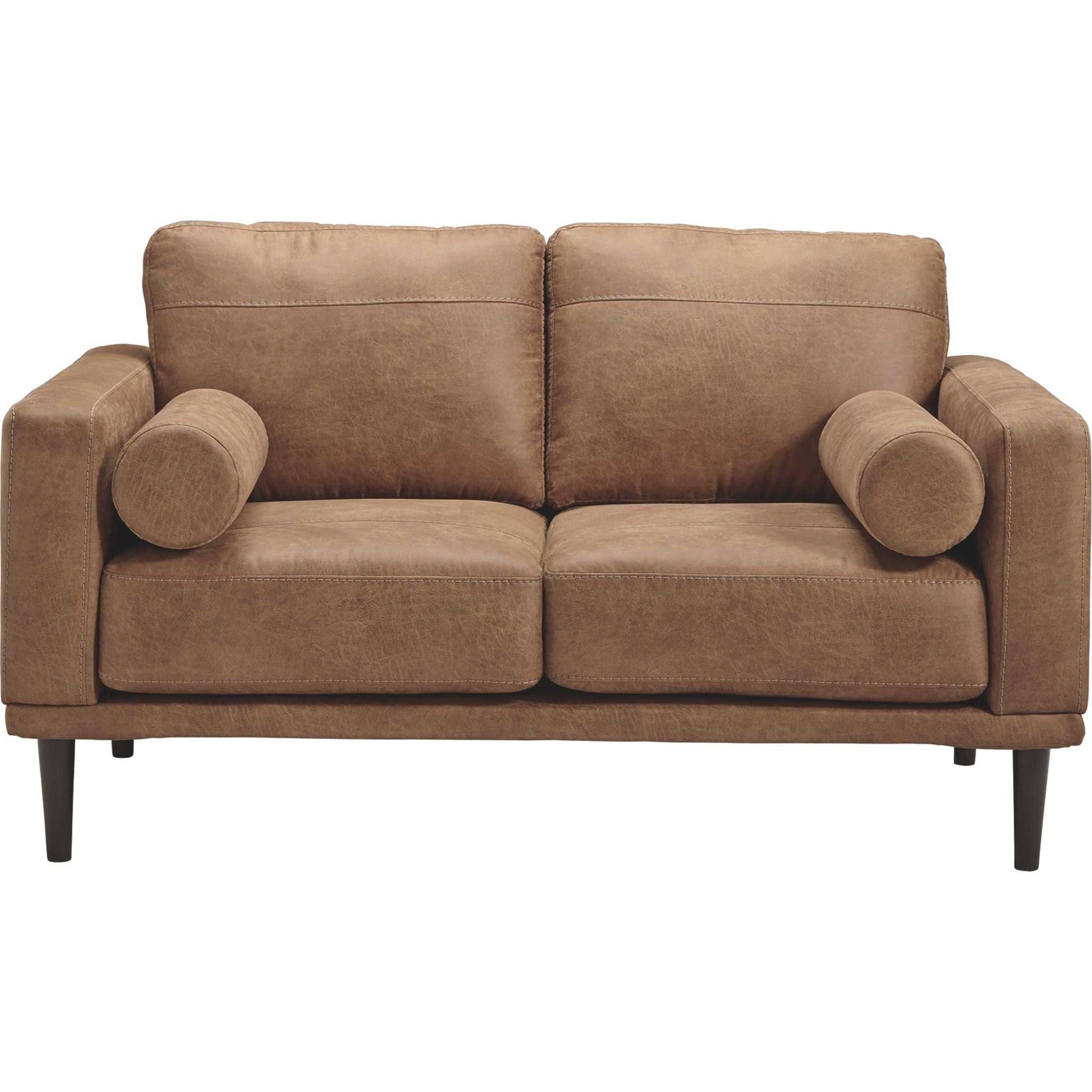 Arroyo Loveseat in Caramel - Modern Two-Seater Sofa for Living Room, Lounge & Small Spaces | Comfortable & Stylish Home Furniture