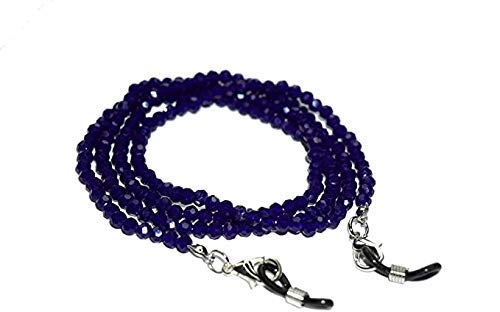 Crystal Beaded Mask Chain - Anti Lost Mask Lanyard for Women & Men | Unisex Eyeglasses & Reading Glasses Holder | Face Mask Accessory with Glass Beads (74cm, Royal Color) - Perfect for Work, Travel & Daily Use
