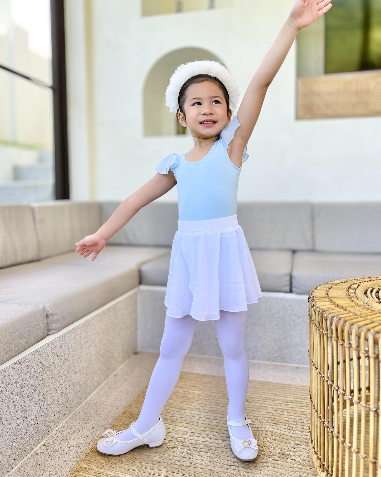 Stelle Girls' Ultra Soft Pro Dance Tights - Ballet Footed Tights for Toddler, Little Kid & Big Kid - Perfect for Ballet Class, Dance Practice & Performance