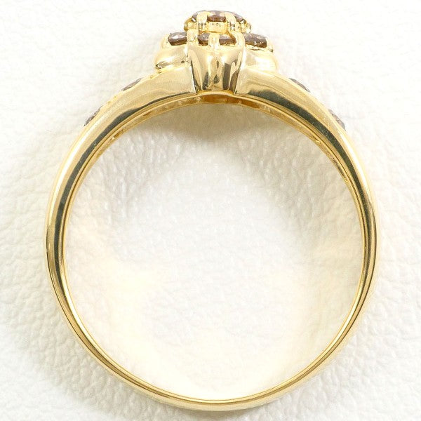 18K Yellow Gold Brown Diamond Ring for Women - Elegant Vintage Style Engagement & Wedding Band - Perfect for Anniversaries, Proposals & Special Occasions