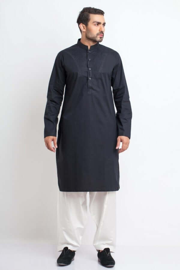 Stylish Black Cotton Kurta for Men | Comfortable & Breathable Indian Traditional Wear | Perfect for Festivals, Weddings & Casual Outings