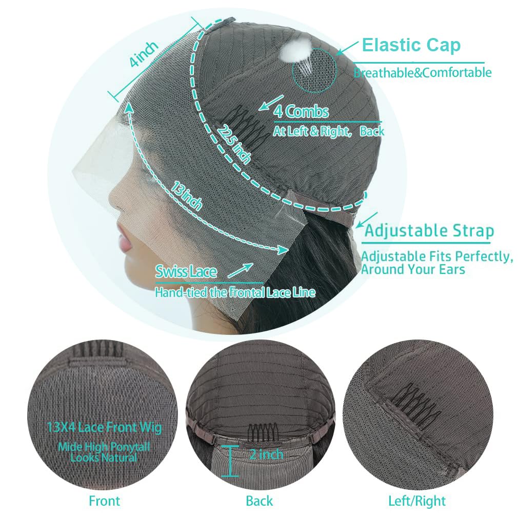 28 Inch Deep Wave Lace Front Wigs Human Hair - 13x4 HD Transparent Glueless Curly Wigs for Women | 180% Density Pre-Plucked with Baby Hair | Perfect for Daily Wear, Parties, Cosplay & Special Occasions