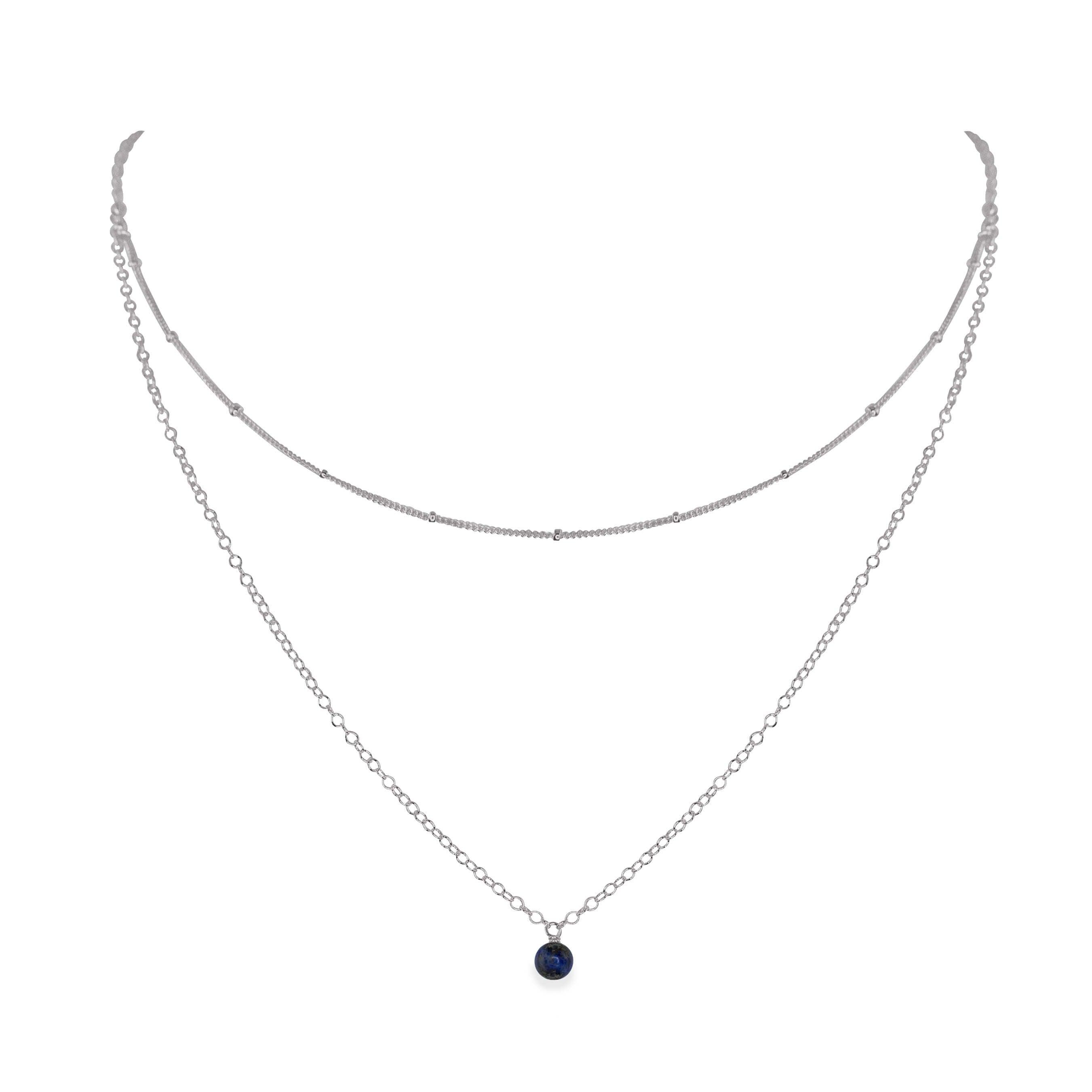 Elegant Sapphire Gemstone Layered Choker Necklace | Blue Crystal Jewelry for Women | Perfect for Parties, Weddings & Date Nights