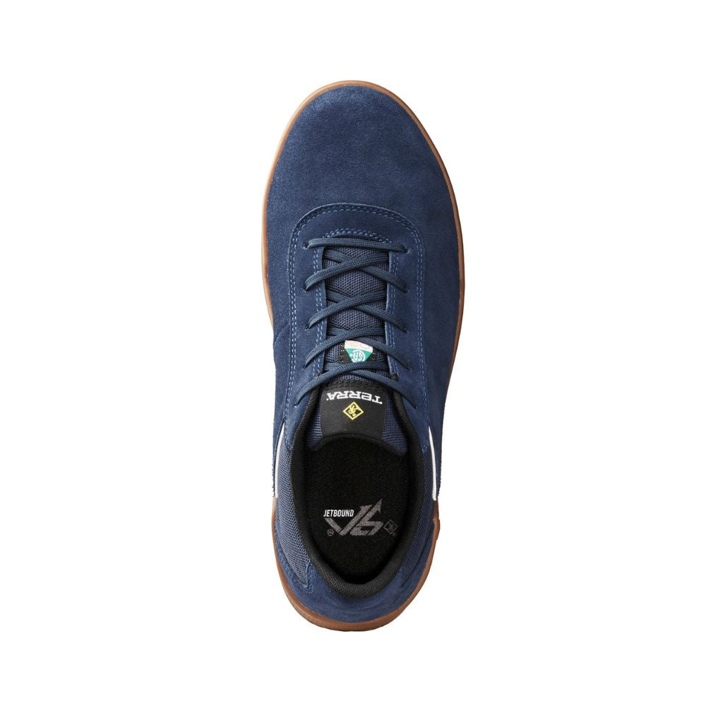**TR0A838YNVU Men's Aluminum Toe Skate Shoes - Lightweight Safety Sneakers for Work & Sports - Navy Blue - Non-Slip, Breathable for Construction, Warehouse & Skateboarding**