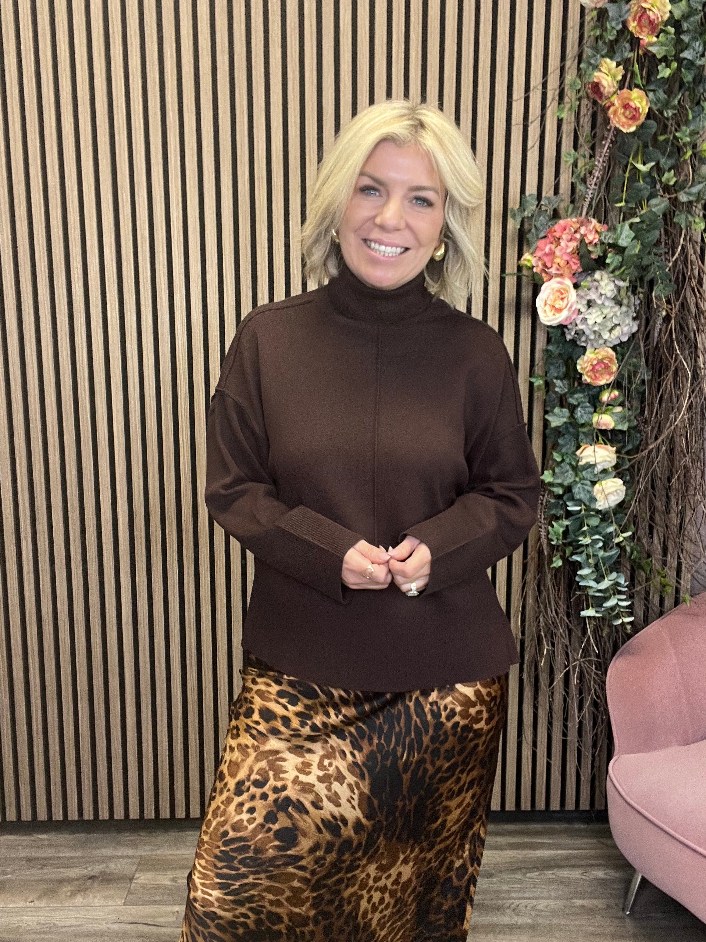 Harper Rollneck Sweater in Coffee Bean - Cozy Winter Pullover for Women | Perfect for Casual Outfits, Office Wear & Holiday Gatherings