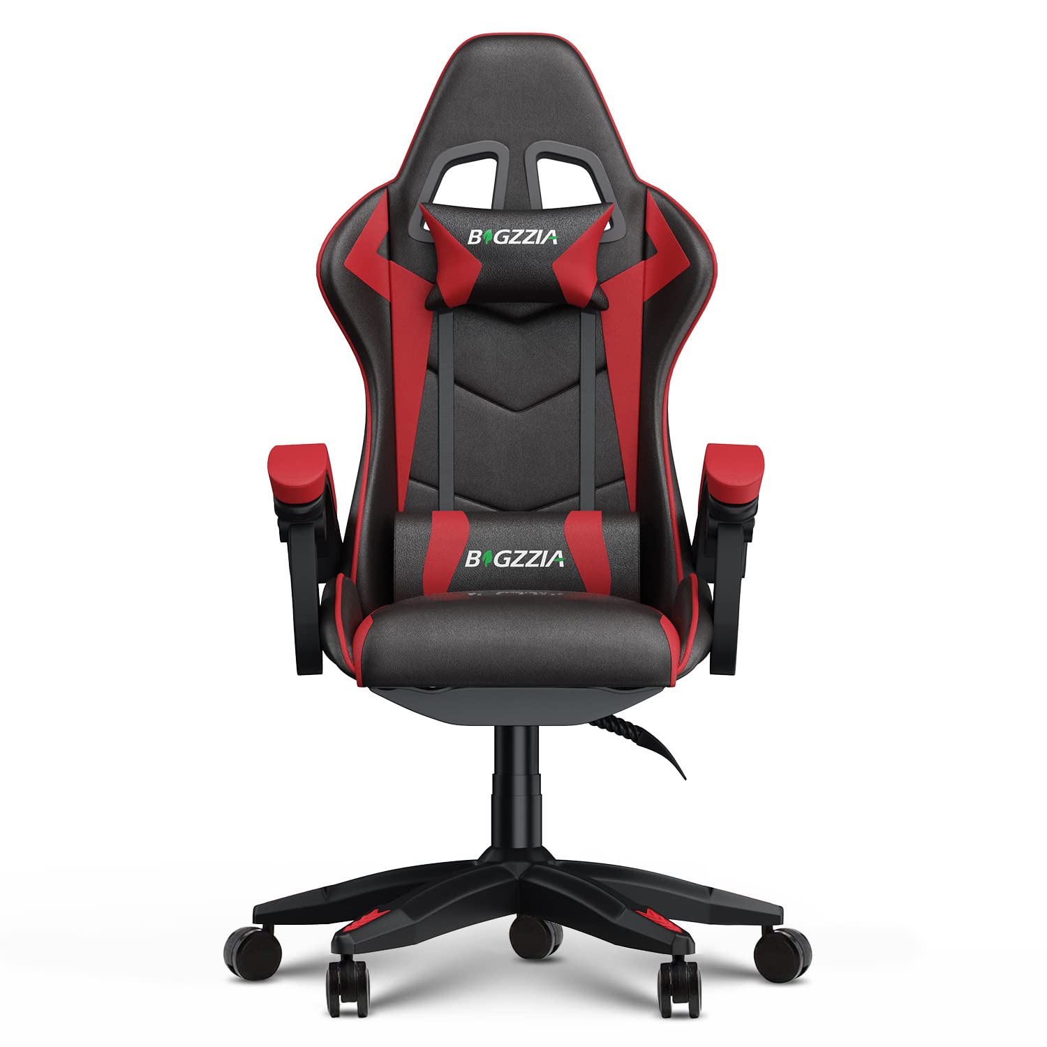 Ergonomic Gaming Chair with Lumbar Support - Adjustable Height Office Chair (Red) - Perfect for PC Gaming, Work from Home & Study Sessions