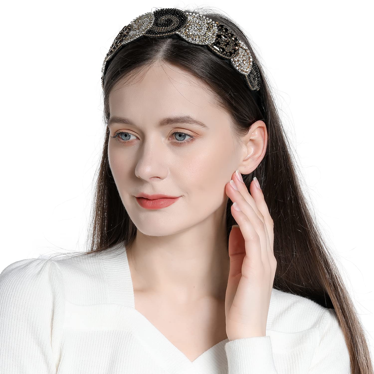 Sparkling Rhinestone Headbands for Women - Crystal Beaded Fashion Hair Accessories with Bling Chains | Perfect for Weddings, Parties, and Special Occasions