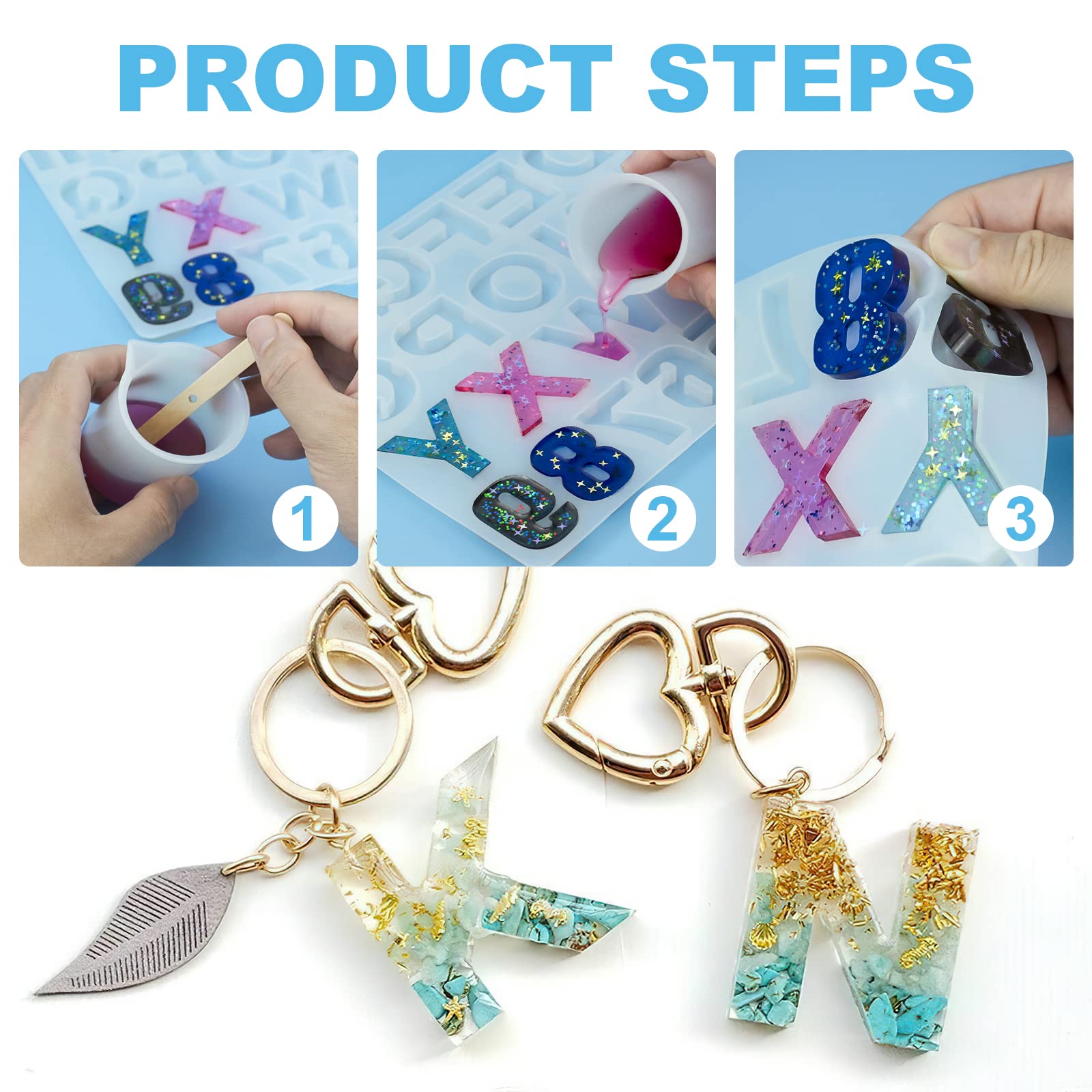 DIY Silicone Alphabet Resin Molds for Jewelry Making & Chocolate Casting - A-Z Letter Molds for Epoxy Resin Crafts, Cake Decorating & Homemade Candy - Perfect for Birthday Parties, Wedding Favors & DIY Gift Making