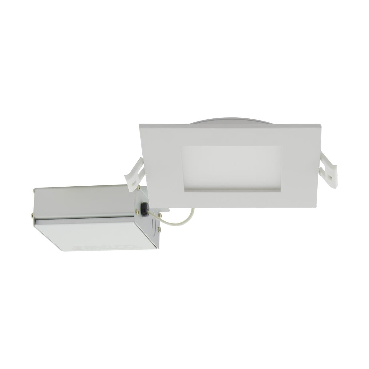 Satco S11829 10W 4 Inch Square LED Downlight - Direct Wire, CCT Selectable (3000K/4000K/5000K) - Perfect for Kitchen, Bathroom & Commercial Lighting