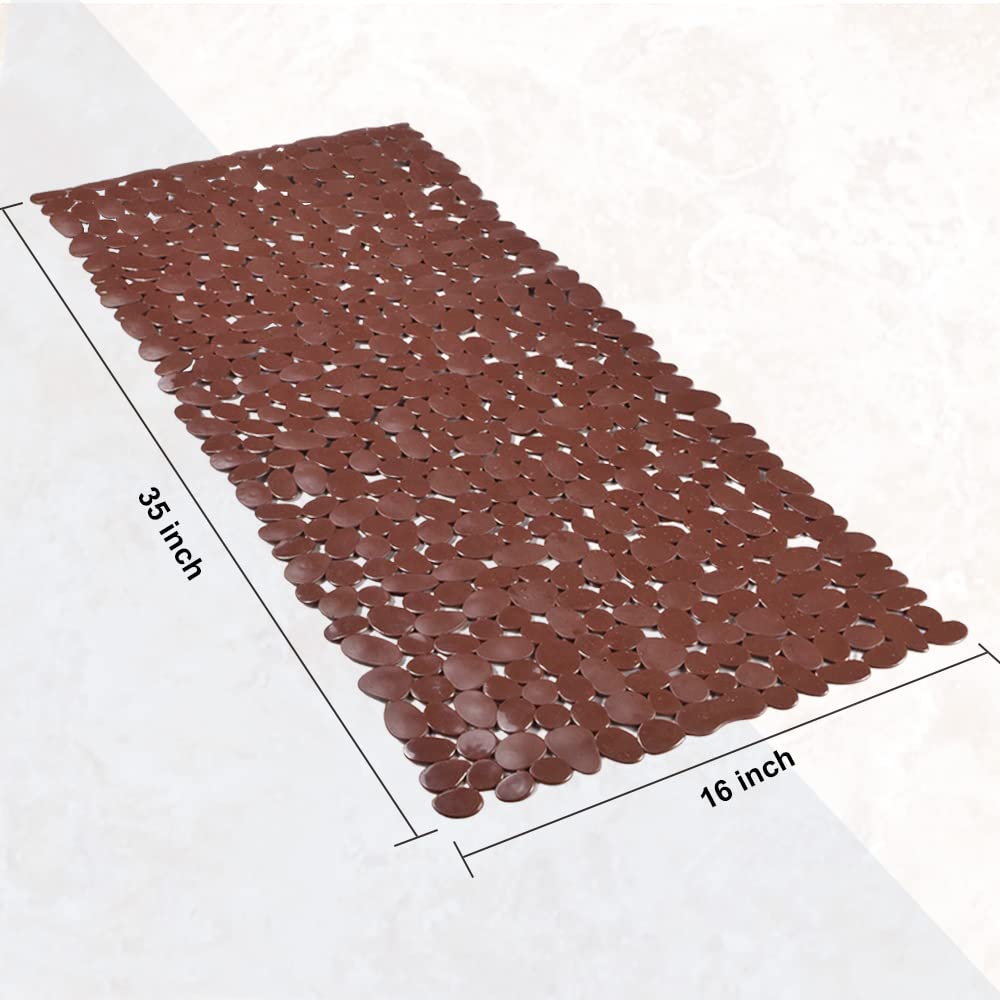 Non-Slip Pebble Bathtub Mat with Suction Cups - 16