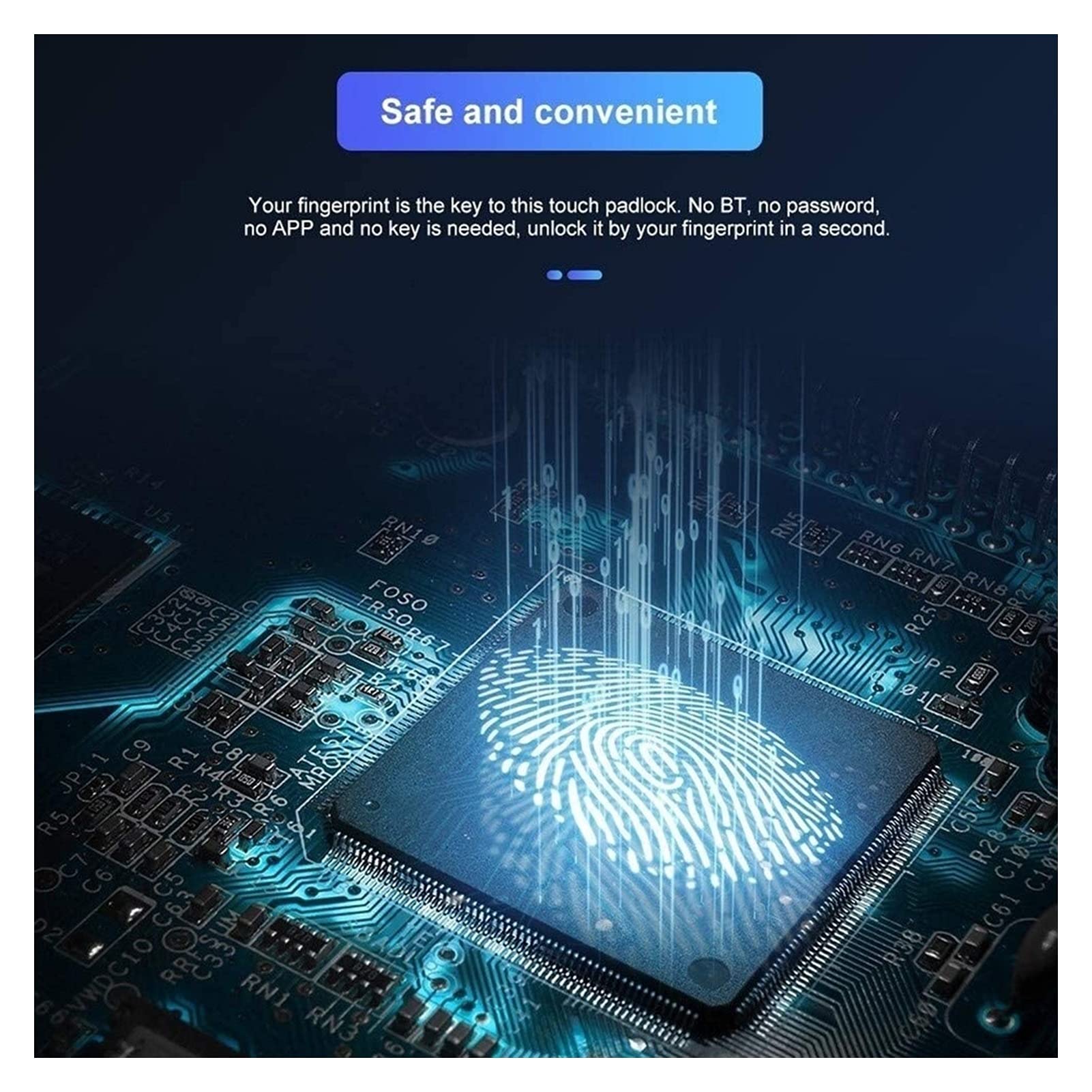 Fingerprint Smart Lock - IP65 Waterproof Keyless Digital Padlock for Home, Gym, Locker, Luggage & Travel | Secure Anti-Theft Solution for Doors, Suitcases, Handbags & Wardrobes | Ideal for Travel, Office & Outdoor Use