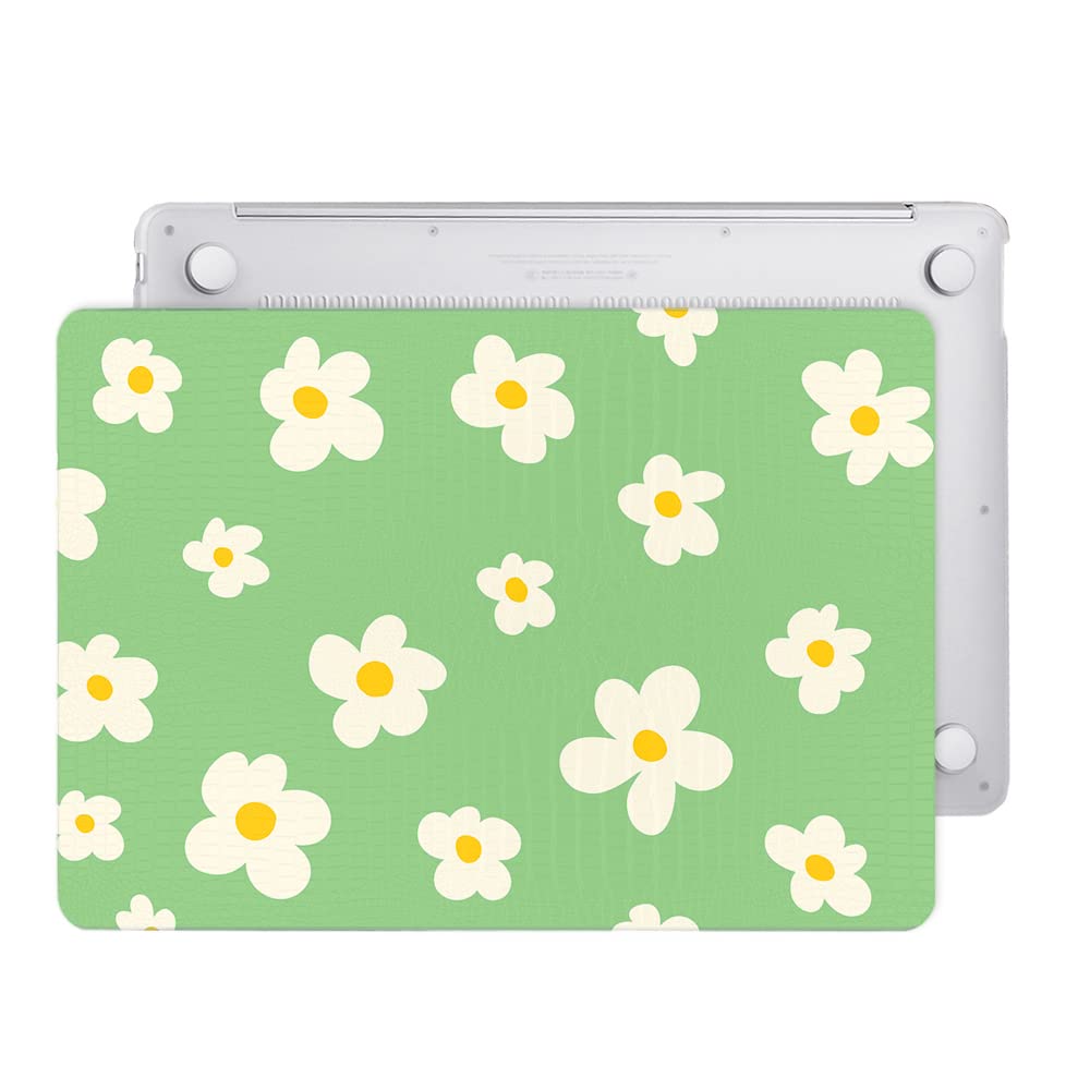 KSK KAISHEK Protective Case for MacBook Air 13 inch (2018-2020 Release) - Compatible with A2337 M1, A2179, A1932 Models | Durable Plastic Crocodile Pattern Cover with Keyboard Protector in Green & Floral Design | Perfect for Work, School & Travel
