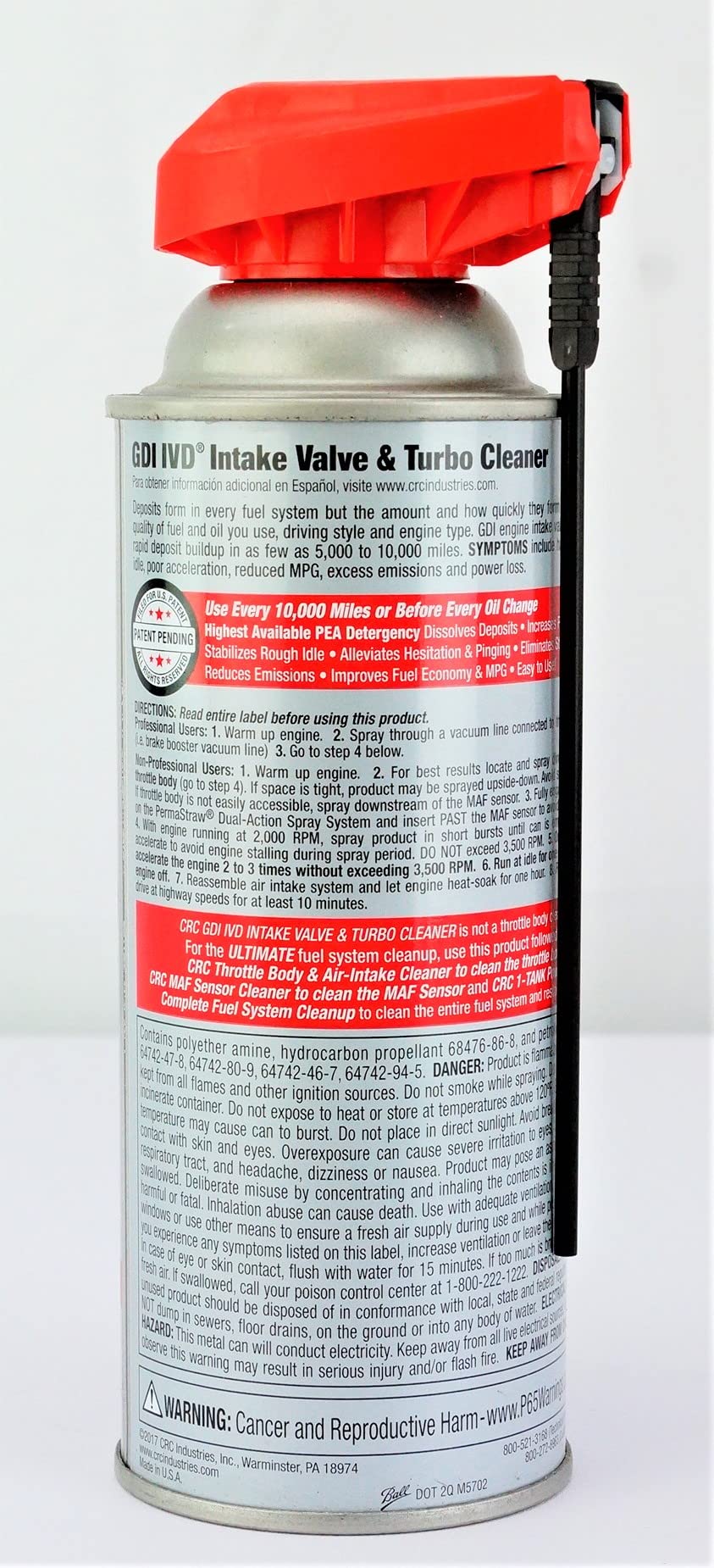 CRC 05319-12PK Intake Valve Cleaner (12 Pack, 11 Oz Each) - Professional Engine Carbon Remover for Cars, Trucks & Motorcycles - Restores Performance & Fuel Efficiency