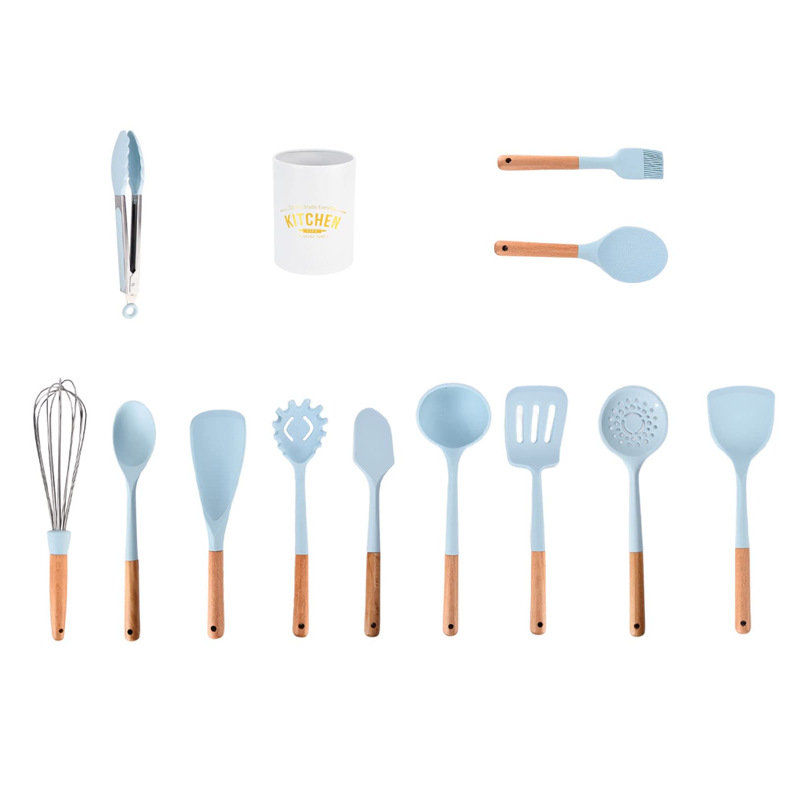 Premium Silicone Kitchen Utensil Set - Non-Slip Heat-Resistant Cooking Spoon & Spatula for Restaurants & Home Chefs - Perfect for Baking, Frying & Everyday Cooking