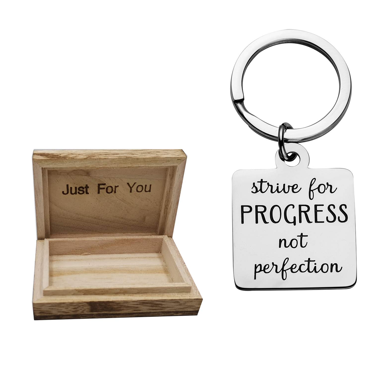 Stainless Steel Inspirational Keychain for Women - Motivational Gift Key Ring with Pendant - Perfect for Birthdays, Graduation, and Daily Encouragement