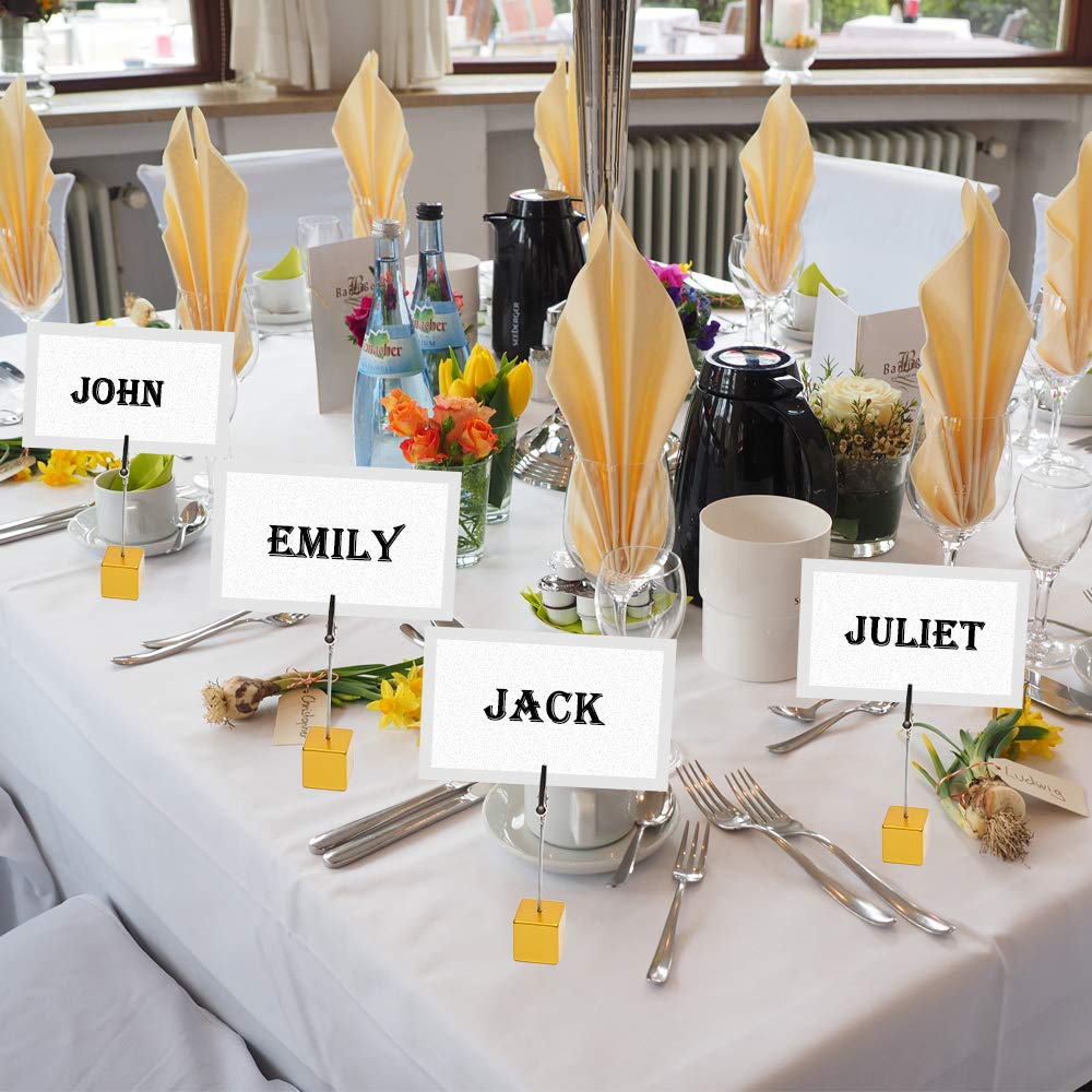 10pcs Gold Table Number Holders - Elegant Name Card Stands, Memo Clips & Menu Holders for Weddings, Parties & Restaurants - Perfect for Place Cards, Photos & Notes