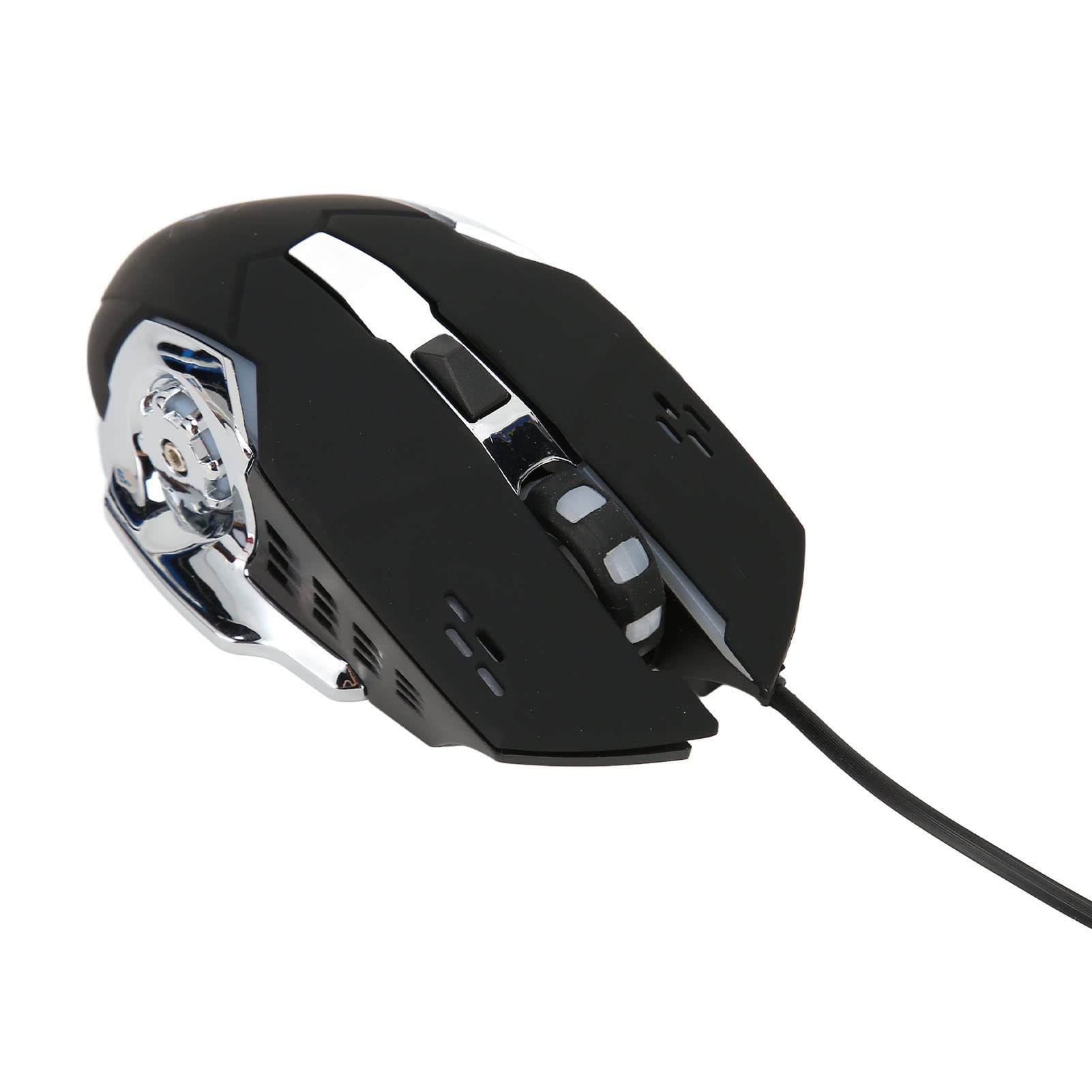 KIMISS RGB Wired Gaming Mouse - 6 Buttons, 4 Adjustable DPI (1200/1600/2400/3600), Ergonomic USB Optical Computer Mouse with White Audible Click - Perfect for PC Gaming, Office Work & Home Use (Black Version)