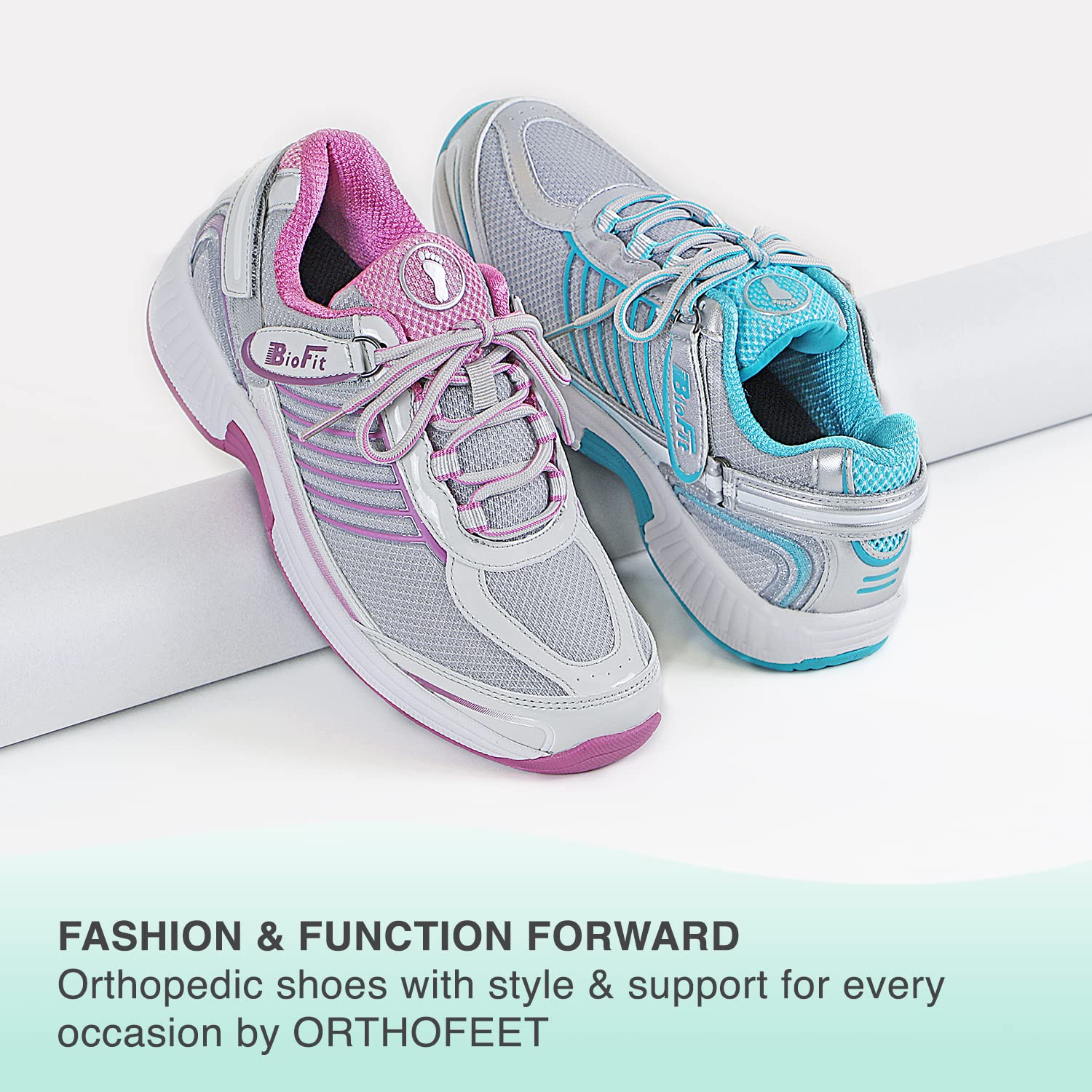 Orthofeet Women's Verve Walking Shoes - Comfortable Arch Support Sneakers for Plantar Fasciitis & Heel Pain Relief - Perfect for Walking, Travel & Everyday Wear