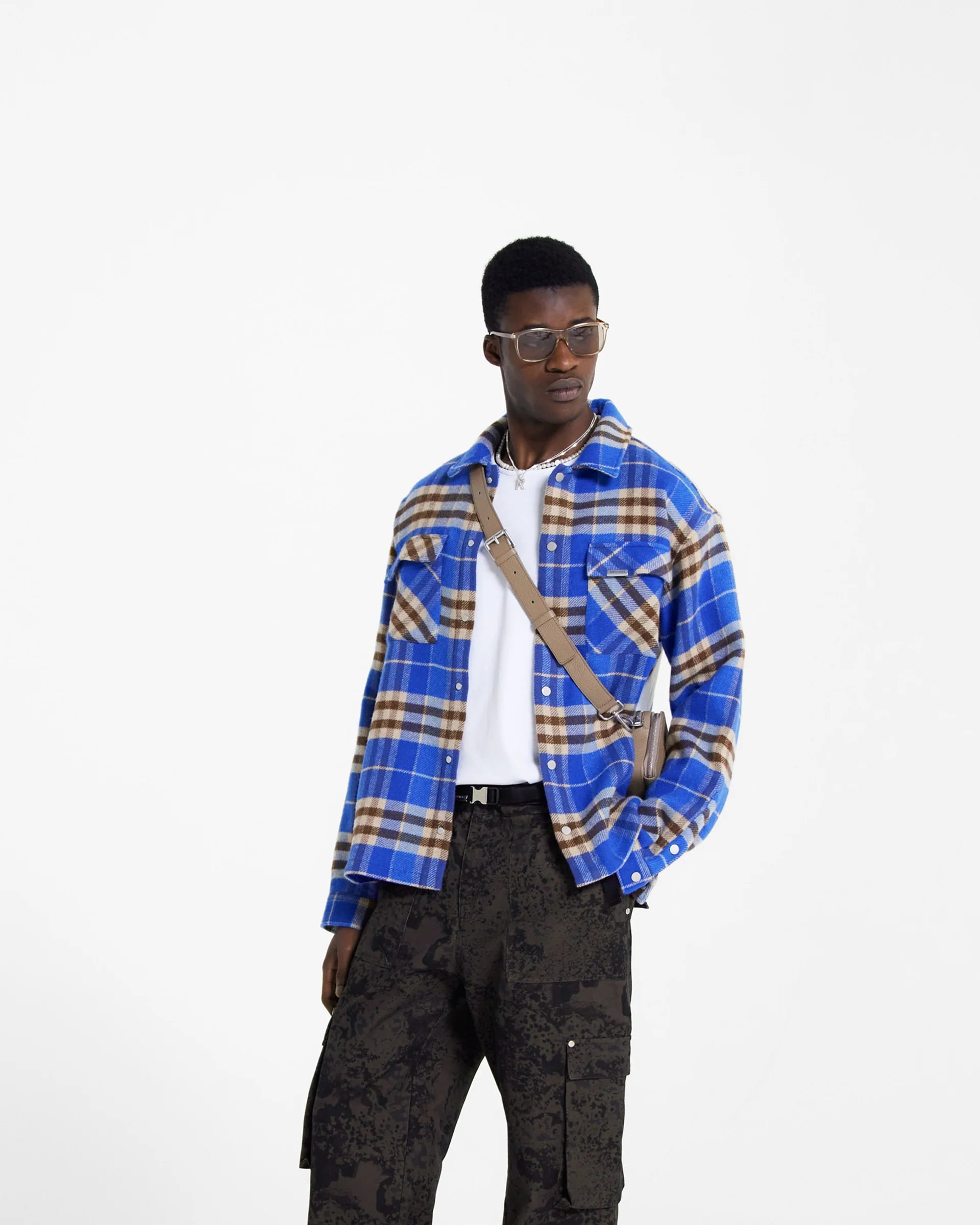 REPRESENT Heavyweight Initial Flannel Shirt for Men - Soft Plaid Button-Up Shirt for Casual Wear, Street Style & Fall Layering