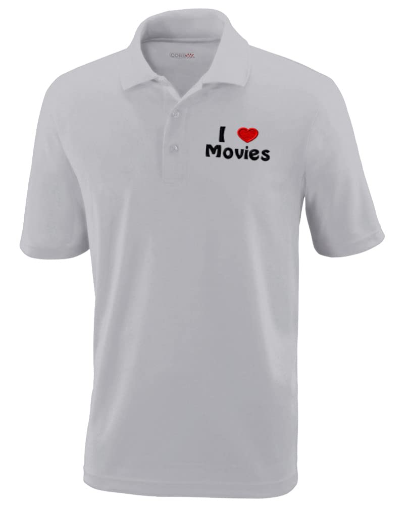 Custom Performance Golf Polo Shirts for Men - Breathable & Moisture-Wicking - Perfect for Golf Enthusiasts & Movie Lovers (Red Heart Design) - Ideal for Golf Tournaments, Casual Wear & Romantic Dates