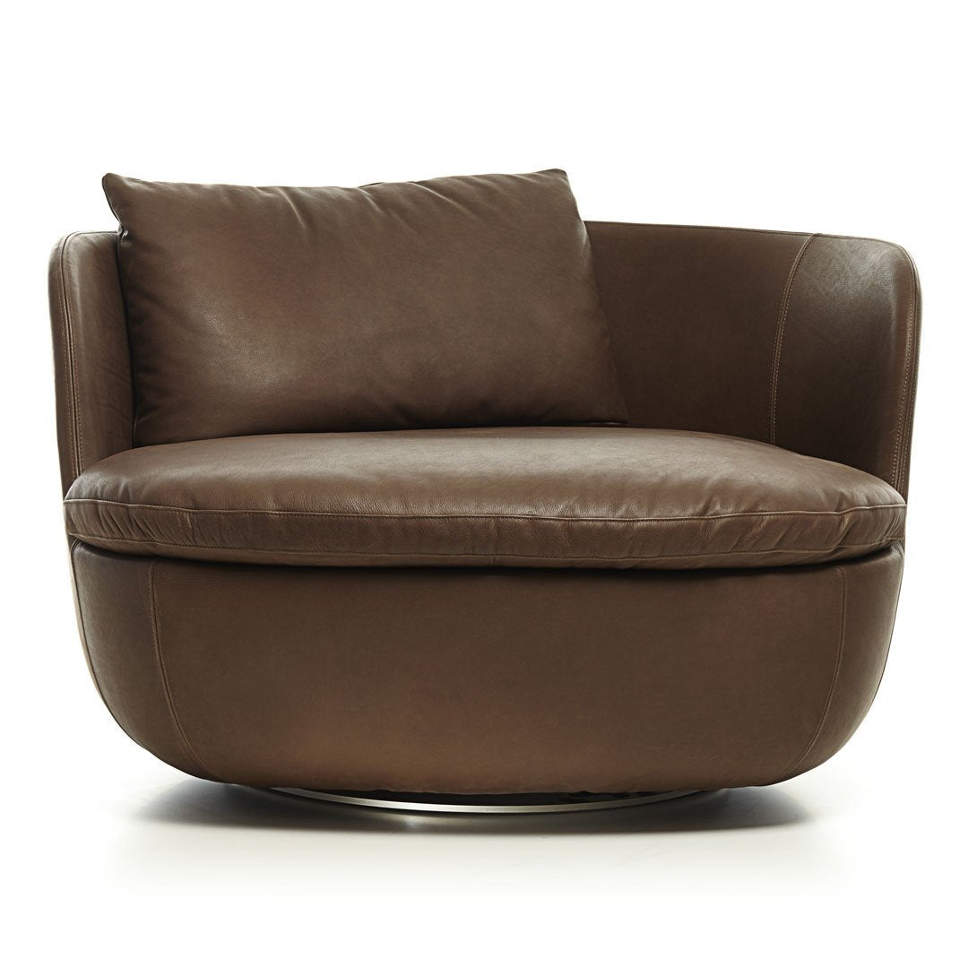 Bart Armchair Swivel - Modern 360° Rotating Lounge Chair for Living Room, Office & Reading Nook - Comfortable Upholstered Accent Chair with Sturdy Metal Base