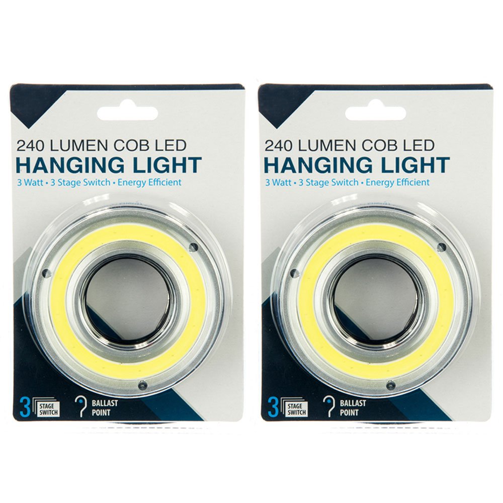 2 Pack COB LED Hanging Lights - Portable Folding Hook Flashlight, 240 Lumens - Perfect for Camping, Hiking, Emergency & Outdoor Adventures