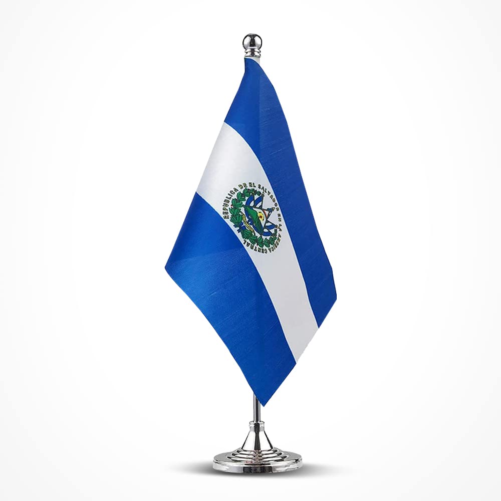 El Salvador Flag - Mini Desk & Table Flag for Home, Office Decor - Perfect for World Cup, Independence Day & Cultural Events