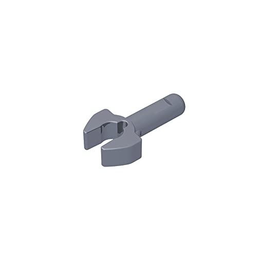 Gobricks GDS-1000 1L Bar with Clip Mechanical Claw - Compatible with Lego 48729 & Major Brick Brands (50 PCS, 315 Flat Silver) - Building Blocks, Technical Parts, DIY Assemblies for Creative Construction Projects