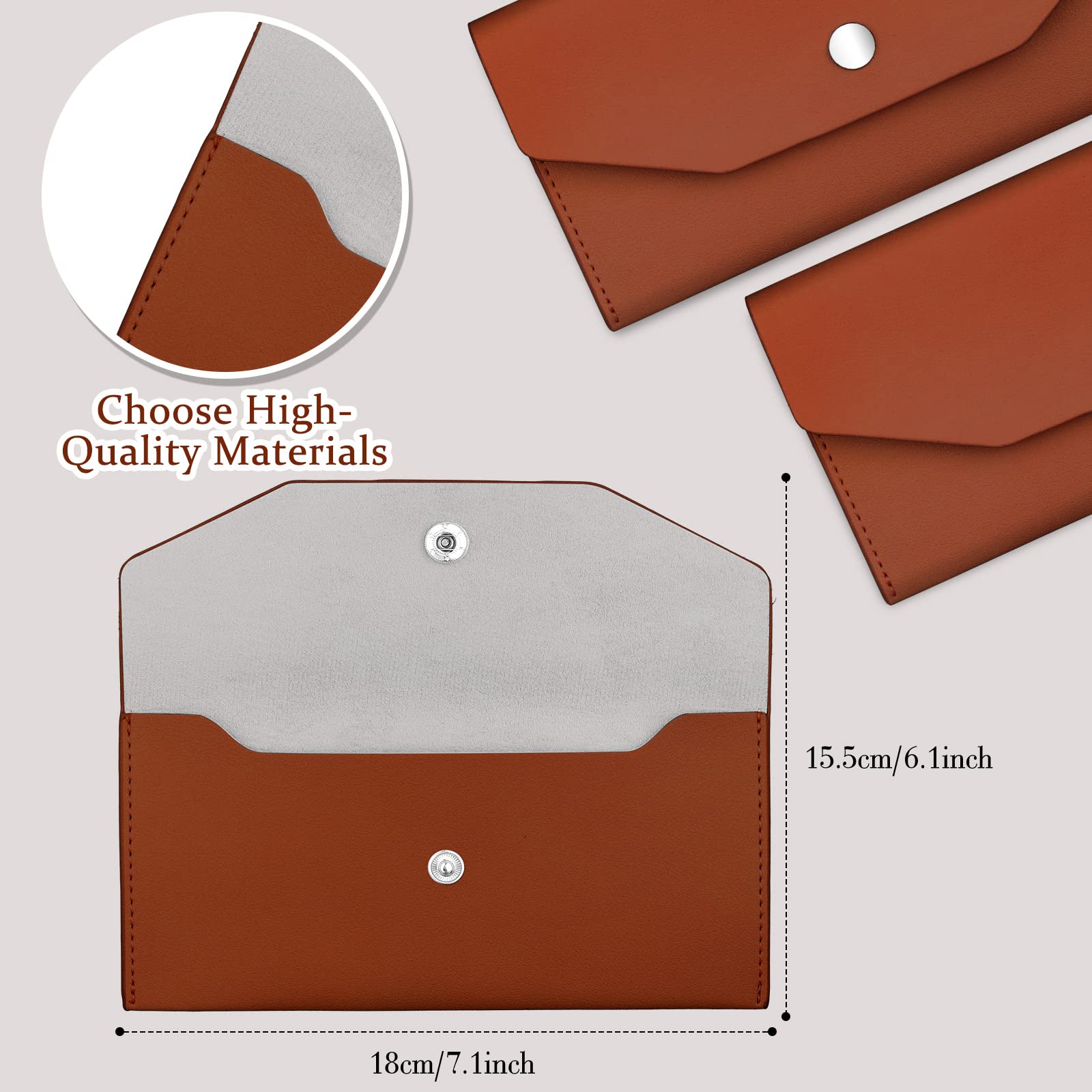 Frienda 11-Piece Cash Envelope Wallet Set - Premium PU Leather Reusable Budget Organizer with Dividers for Bills & Money Management (Brown) - Perfect for Personal Finance, Cash Stuffing & Dave Ramsey Envelope System