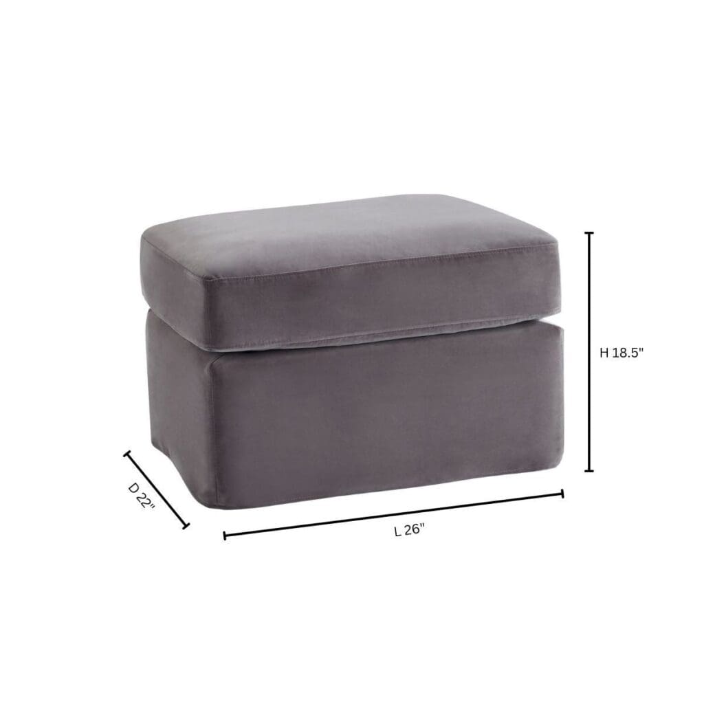 Cyan Design 11451 Sovente Ottoman in Grey - Modern Round Storage Footstool for Living Room, Bedroom & Lounge Areas