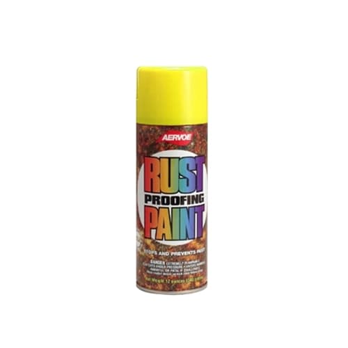 Aervoe 302 12 oz. Safety Yellow DTM Rust Proof Enamel Paint - High-Performance Protective Coating for Metal, Wood, and Concrete - Ideal for Industrial, Automotive, and DIY Projects