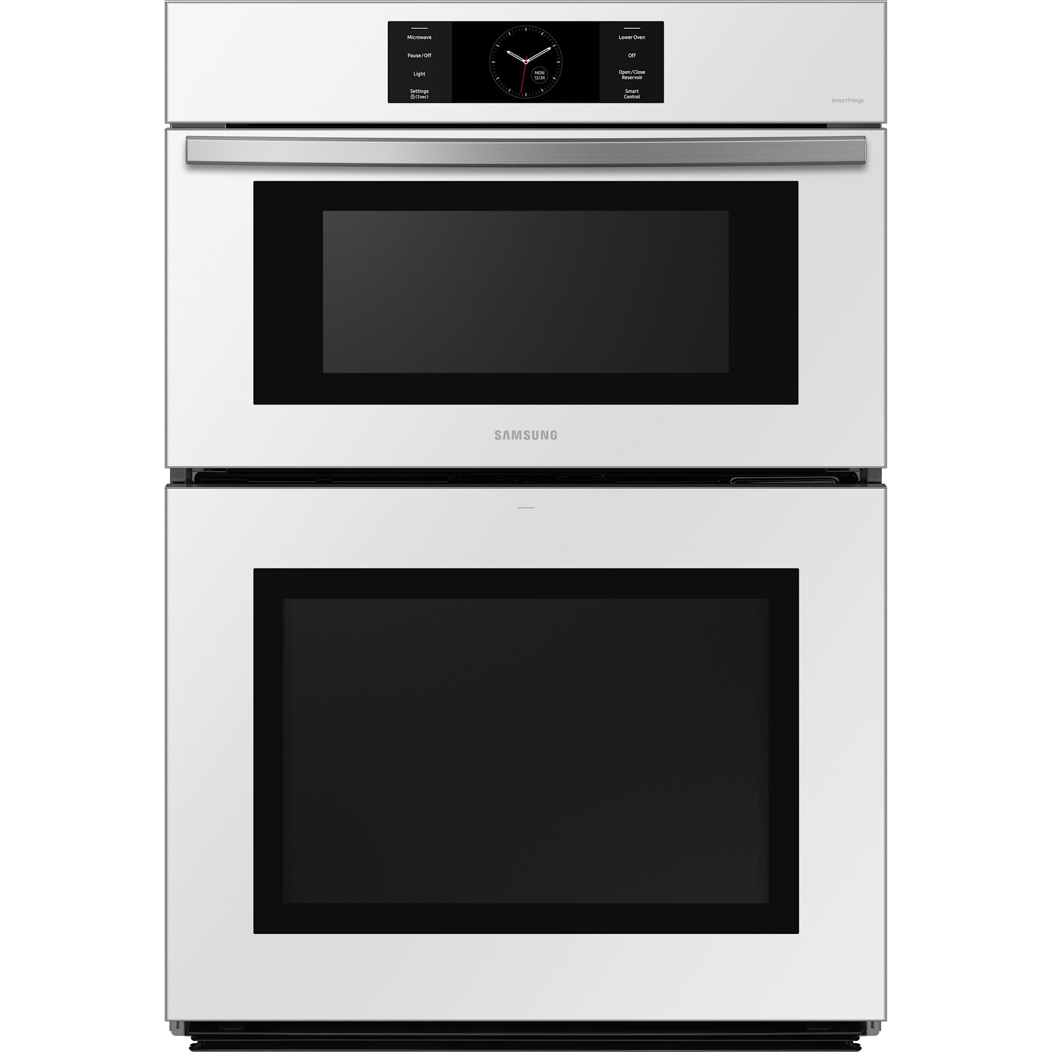 Samsung NQ70CB700D12AA 30-Inch Smart Microwave and Wall Oven Combo - White Glass Finish for Modern Kitchens | Perfect for Baking, Roasting & Quick Meals
