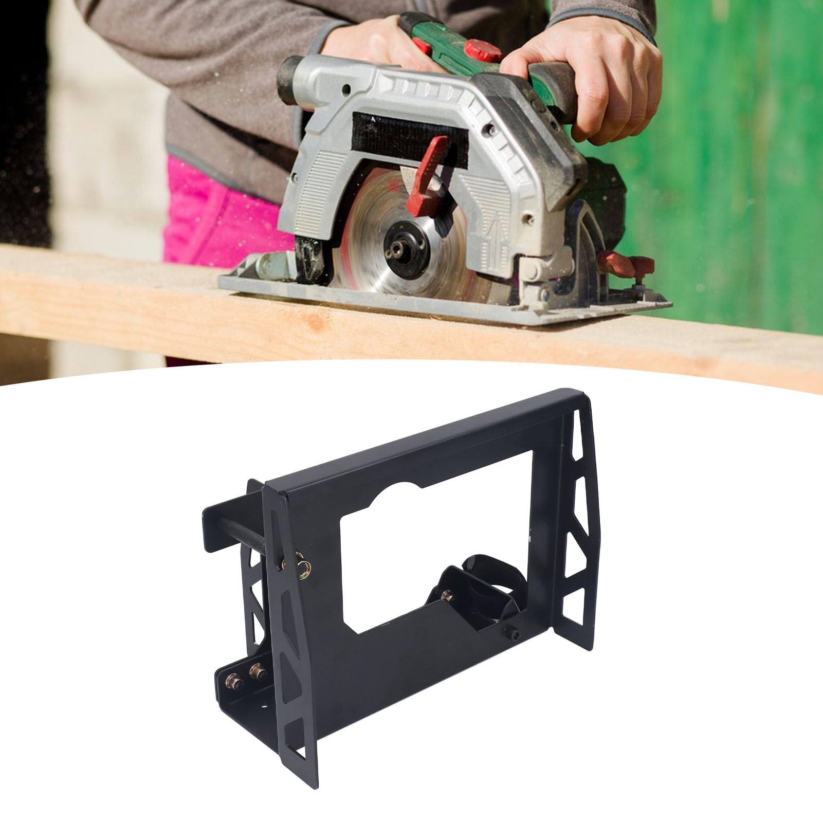 Electric Planer Stand - Heavy Duty Steel Flip Support Shelf for Hand Planers, Compact Black Matte Finish, Stable DIY Woodworking Tool for Smoothing & Shaping Wood (Workshop, Carpentry, Home Improvement Projects)