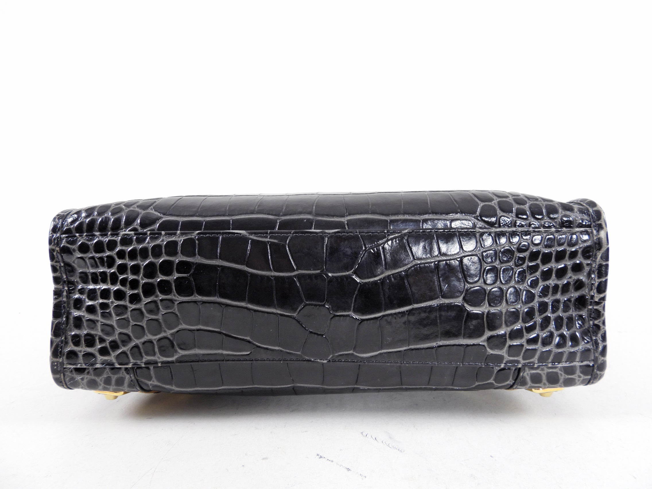 Balenciaga Dark Grey Croc Embossed Small Metallic Edge City Bag - Luxury Designer Handbag for Women, Perfect for Everyday Use & Night Out