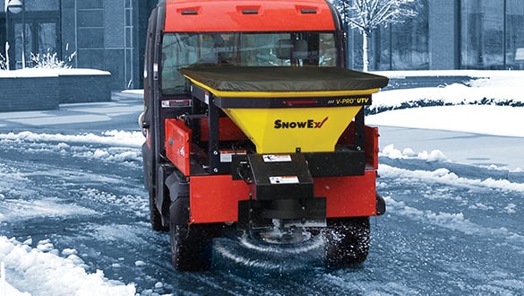SnowEx V Pro UTV Poly Hopper Spreader - Heavy Duty Salt and Ice Melt Spreader for UTVs & ATVs - Perfect for Winter Driveway, Parking Lot & Sidewalk Maintenance