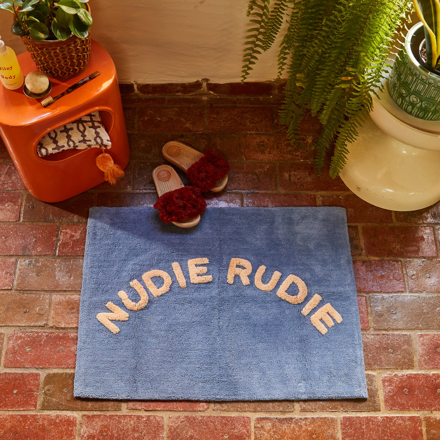 Tula Nudie Bath Mat - Super Soft Absorbent Microfiber Bathroom Rug - Cornflower Blue - Non-Slip Shower Mat for Bathroom Floor - Perfect for Spa, Master Bath & Guest Bathroom