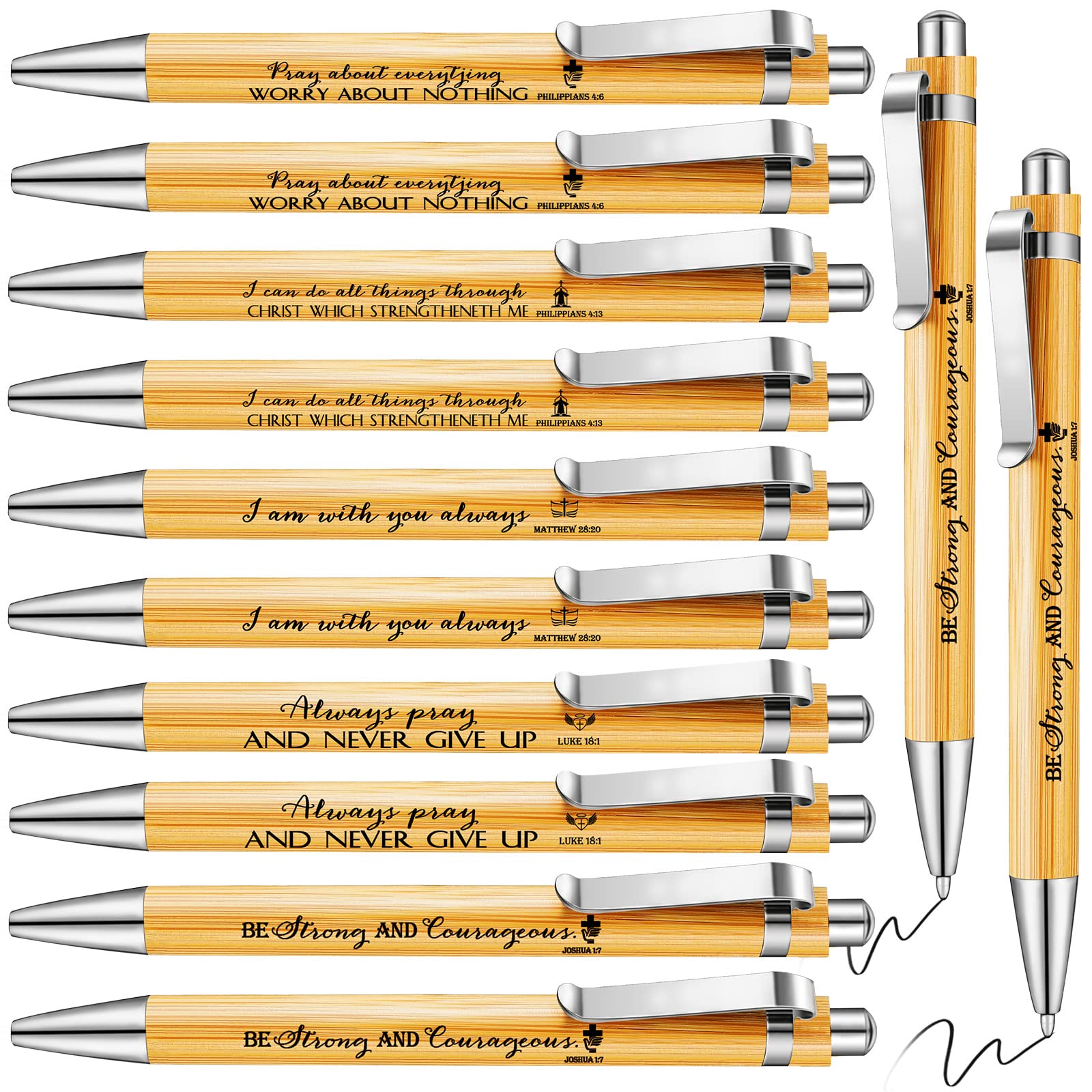 Bible Verse Ballpoint Pens 10-Pack - Inspirational Christian Gifts for Church & Sunday School Teachers