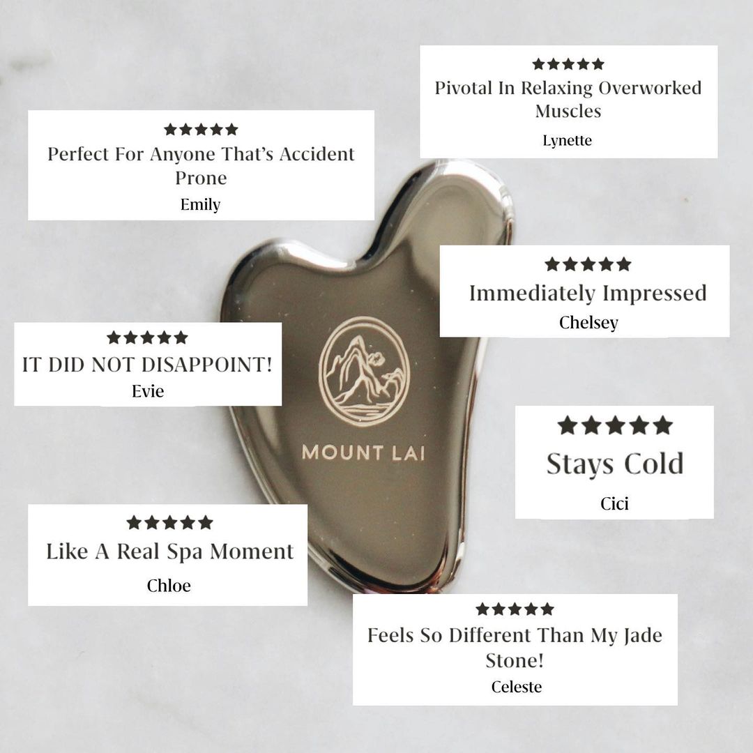 Premium Stainless Steel Gua Sha Tool for Face Lifting & Massage - Anti-Aging Skincare, Lymphatic Drainage, Relaxation - Perfect for Home Spa & Self-Care Routine