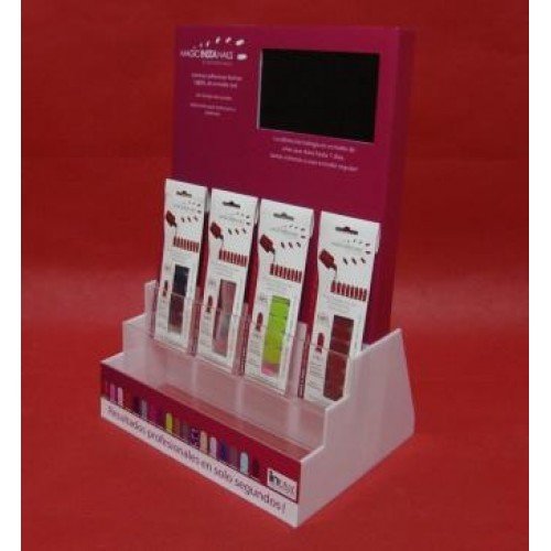 FixtureDisplays® LCD Nail Polish Display Stand - Cosmetic Lotion Organizer with Prior Artwork 11038 | Perfect for Salon, Spa & Retail Store Nail Product Showcase