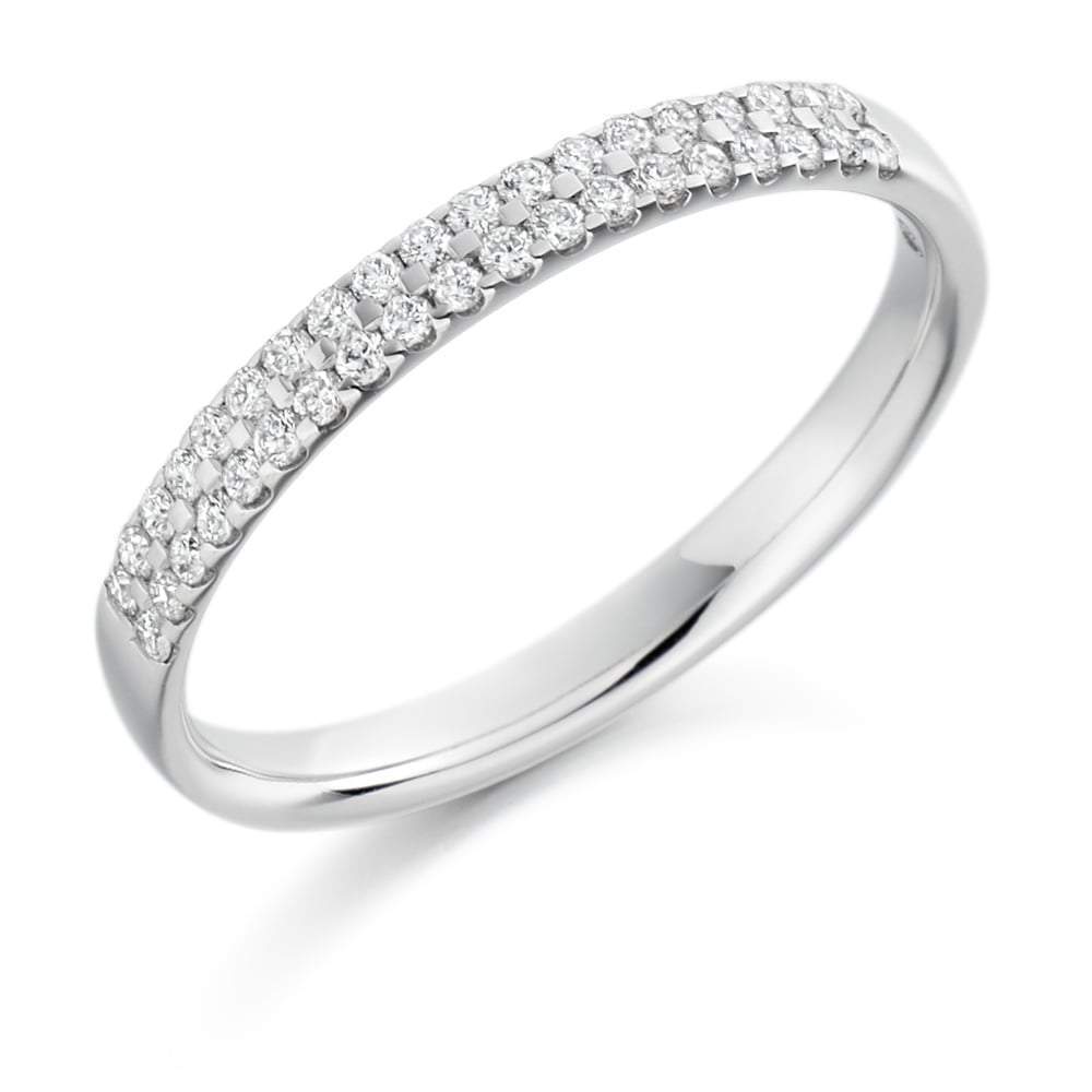 0.25ct Diamond Double Row Half Eternity Band Ring - Perfect for Weddings, Anniversaries & Special Occasions
