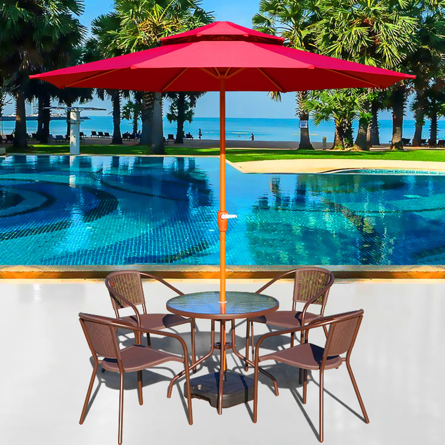 2-Pack 2 Inch Black Silicone Umbrella Hole Plug and Cap Set for Outdoor Glass Patio Tables - Weatherproof Deck & Yard Accessories (Perfect for Poolside, Garden, and Backyard Furniture Protection)