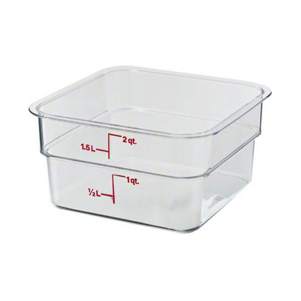 Cambro 2SFSCW135 CamSquare 2 Qt Clear Food Storage Container - BPA-Free Plastic Meal Prep Container for Kitchen, Restaurant & Catering - Perfect for Storing Leftovers, Meal Prepping & Bulk Food Organization