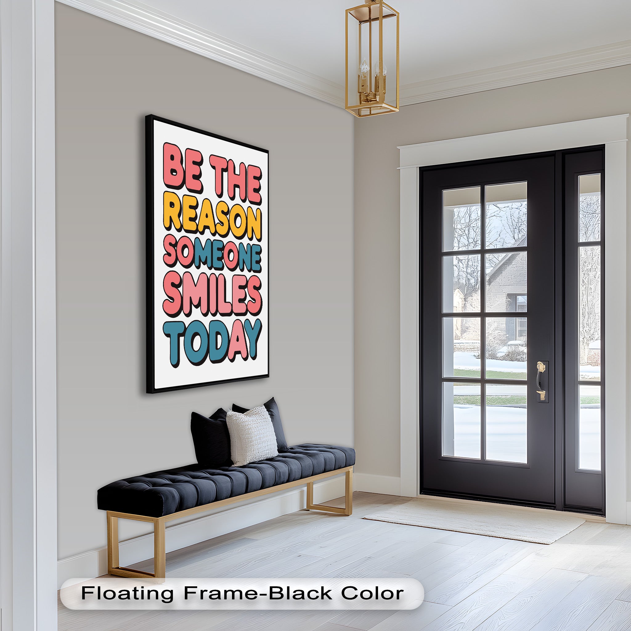 Be the Reason Someone Smiles - Handmade Oil Painting Wall Art for Living Room, Bedroom & Office Decor | Unique Gift Idea for Home & Holidays