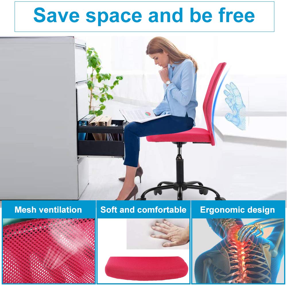 Ergonomic Mesh Office Chair - Adjustable Height, Swivel & Wheels for Home & Student Use
